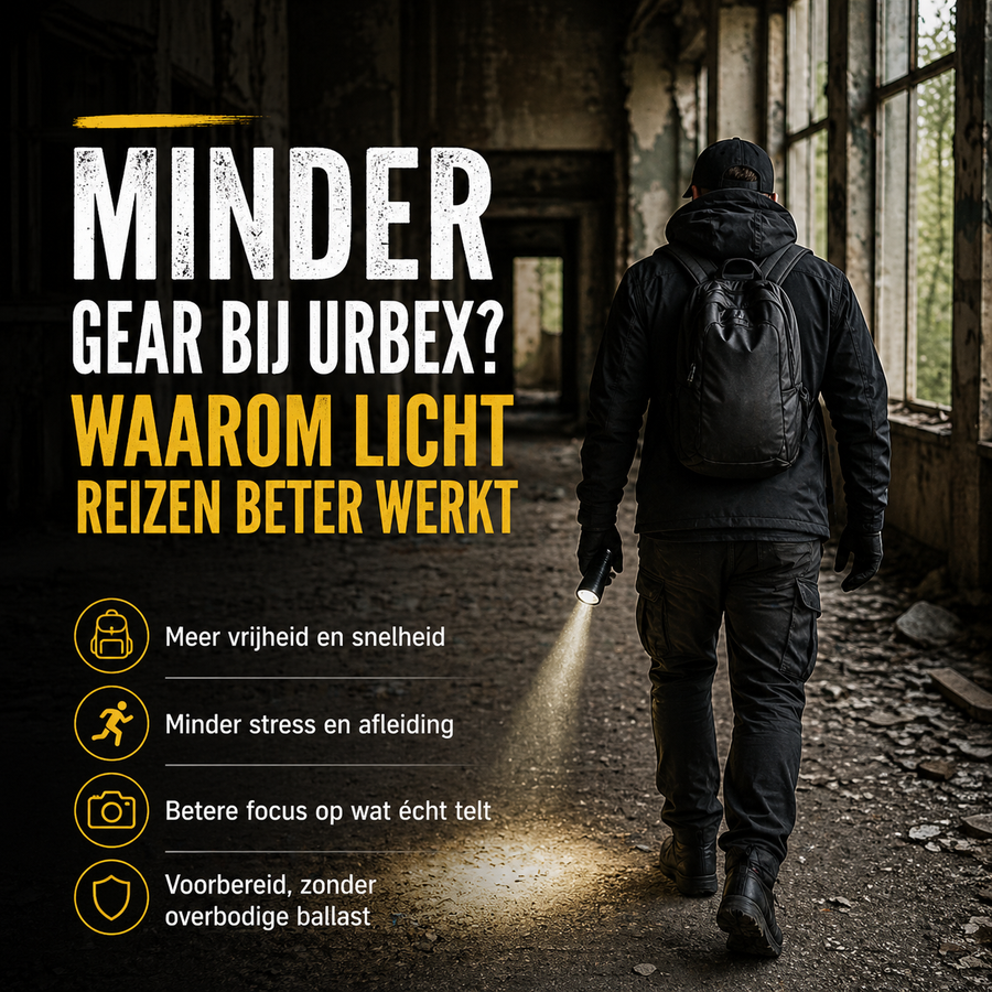 Minder gear bij urbex? Waarom licht reizen beter werkt