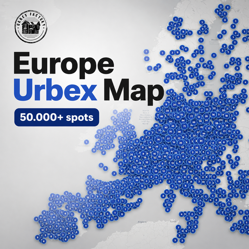 Europa Urbex Kaart - 50.000+ Locaties