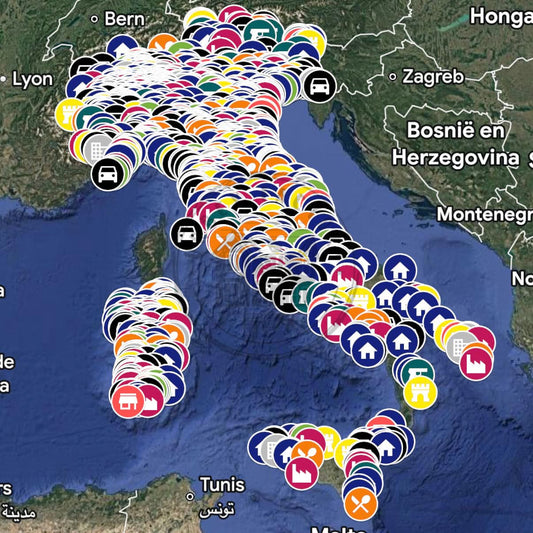 Italië Urbex Kaart - 1.500+ Locaties