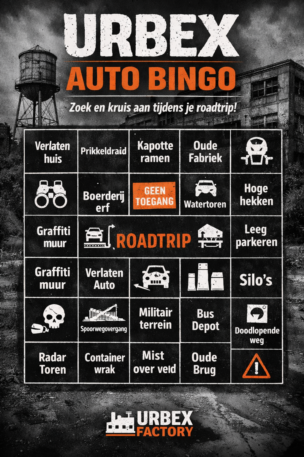 Urbex Auto Bingo - Digitaal